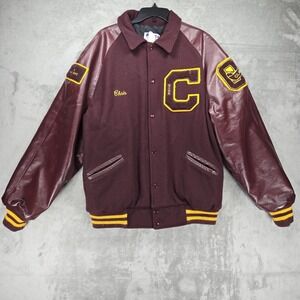 Vintage MECA Sportswear Varsity Jacket Men's Sz 2XL XXL Maroon Wool Made In USA